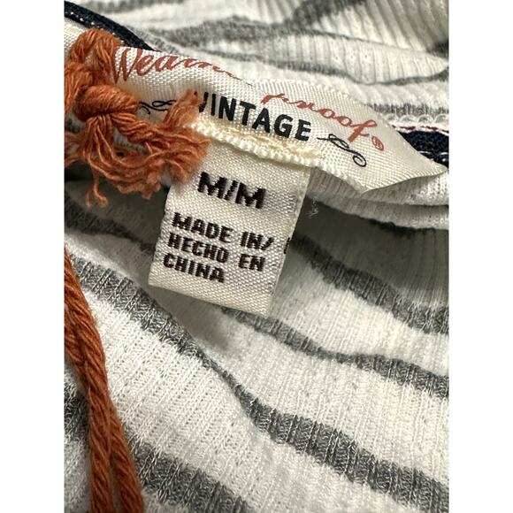 Weatherproof Vintage Top Striped Long Sleeve Relaxed Fit Ribbed Gray/Cream M NWT - Picture 8 of 9